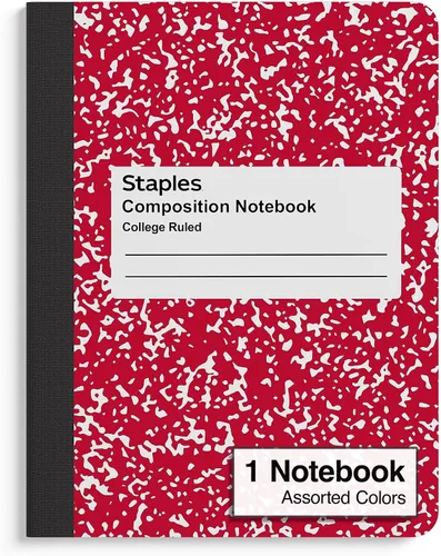 Vista 6 de STAPLES 1-Subject Composition Notebook, 7.5" x 9.75", College Ruled, 100 Sheets, Assorted