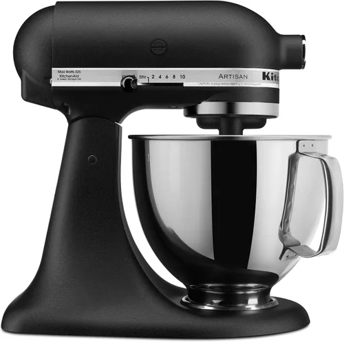 Vista 27 de KitchenAid KSM150PSCV Artisan Series Batidora de pie de 5 cuartos con escudo vertedor - Caviar