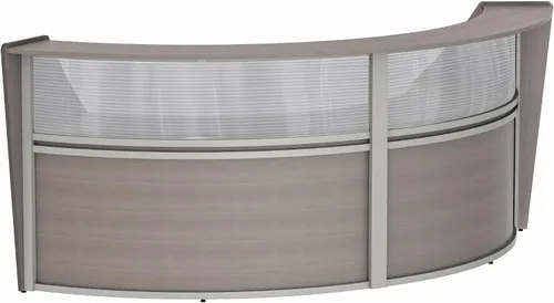 Vista 20 de Linea Italia Oficina curvada, transparente, fácil de montar, mostrador de recepción de 3 paneles para vestíbulo, salón, 142 x 71 pulgadas