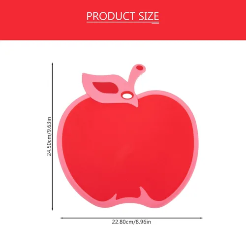 Vista 6 de SHERCHPRY Tabla de servir de manzana roja, tabla de cortar en forma de fruta con mango, tabla de cortar de cocina de plástico