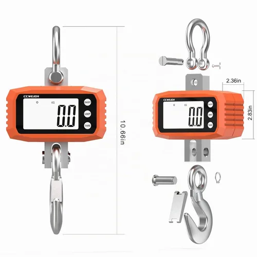 Vista 6 de Báscula digital de grúa y báscula colgante de 2,204.6 lbs - Mango de acero inoxidable de aluminio Multiuso para gimnasio, caza, viajes