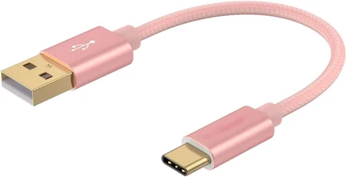 Vista 16 de Cable USB C a USB corto de 0.8 pies, USB A a C de carga rápida USB a tipo C para iPhone 15/16, banco de energía Galaxy S22, Android Auto/teléfono