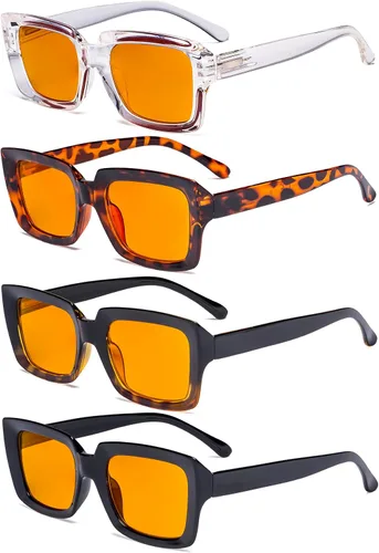 Vista 36 de Eyekepper - Juego de 4 gafas elegantes para mujer, anteojos cuadrados de gran tamaño para mujer