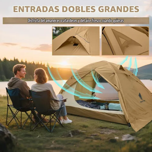 Vista 4 de GEERTOP 2 Person Backpacking Tent, 4 Season Waterproof Tent for Camping