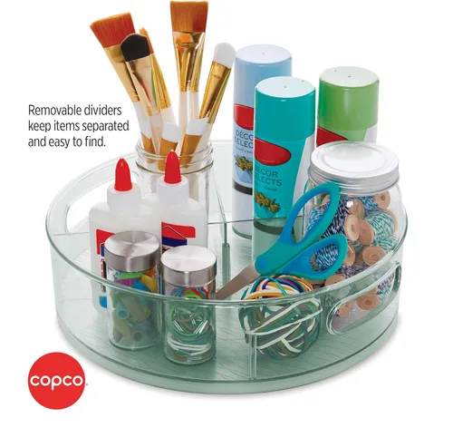 Vista 4 de Copco Lazy Susan - Organizador giratorio de 12 pulgadas con divisores extraíbles, organizador de gabinete giratorio para despensa, cocina, armario