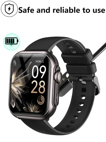 Vista 3 de [Paquete de 2] para RUXINGX G62 Fitness Tracker Smart Watch Cable de carga USB magnético, cargador de cable de 2 pines para reloj inteligente.