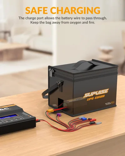 Vista 7 de SUPULSE Lipo Bolsa de batería ignífuga a prueba de explosiones Bolsa de gran capacidad para cargar batería y bolsa de protección de almacenamiento