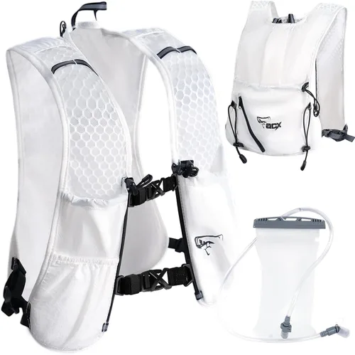Vista 8 de Mochila de hidratación para mujeres y hombres, chaleco ligero para correr con bolsa de agua de 1.5 L, mochila de agua transpirable para senderismo