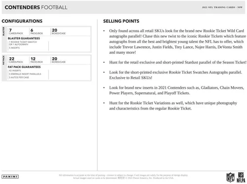 Vista 5 de Caja Blaster de Fútbol Americano Panini Contenders 2021 de 6 Paquetes