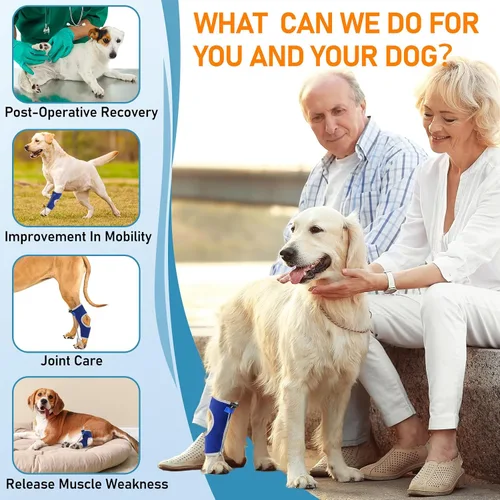 Vista 5 de Supet Envoltura para nudillos para perros, cómoda férula para pies y Azul