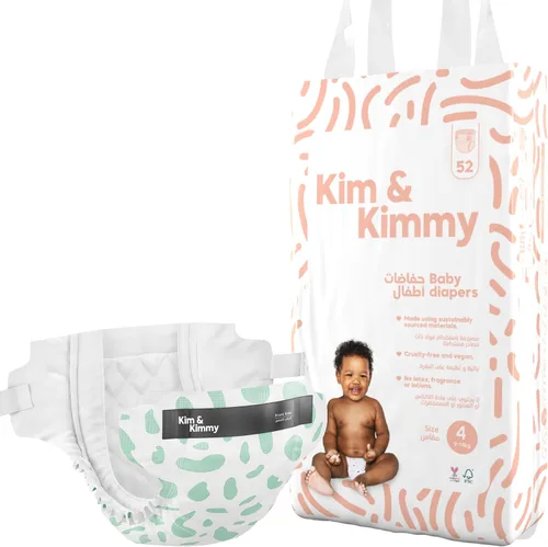 Vista 14 de Kim & Kimmy Pañales ecológicos, talla 2, 9-18 libras, 72 pañales – Protección contra fugas de 12 horas, sin erupciones, hipoalergénicos, ultrasuaves
