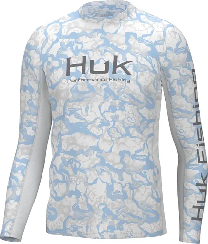 Vista 53 de HUK Camisa de manga larga Icon X para hombre, camisa de pesca de alto rendimiento Azul celeste