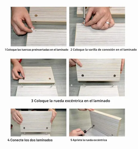 Vista 3 de Juego de 90 tornillos para cuna, tornillos de conexión para muebles, tuercas surtidas, tornillos hexagonales, ajuste de leva, clavija, preinserción