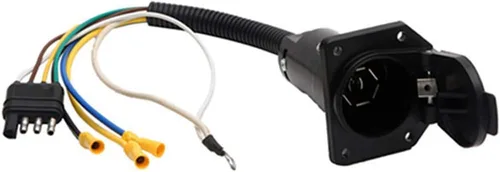 Vista 2 de Kit de conector plano de 4 cables y conector de extremo de vehículo con hoja RV de 7 vías, adaptador de pin plano de 7 vías a 4 vías, enchufe