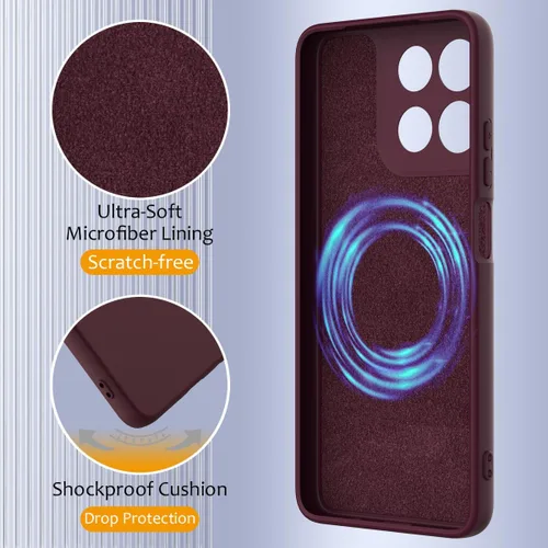 Vista 7 de Compatible with Motorola Moto G57 Power 5G Pure Color Simple Case,Support Magnetic Ring, Thin Slim Liquid Silicone Soft Rubber Gel TPU Full Camera