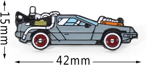 Vista 2 de DeLorean Car for Back to the Future Fans Esmalte Duro Pin Insignia Regalo para Mochila, Bolsa Chaqueta Camisa, Acero inoxidable