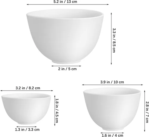 Vista 9 de Cuenco de silicona para máscara facial, 3 tamaños de silicona para tratamientos faciales, cuencos faciales esteticista para el hogar y el salón