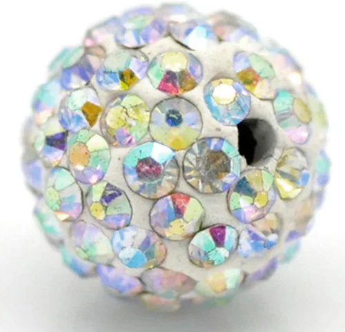 Vista 36 de RUBYCA Pave - Cuentas de arcilla de cristal checo para joyería Shamballa (20 unidades, 0.472 pulgadas, morado claro)
