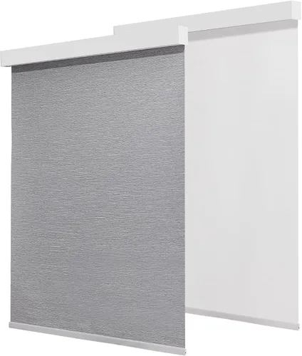 Vista 6 de Persianas enrollables inalámbricas 100% opacas para ventanas de interior, aislamiento térmico y protección UV, color caqui claro