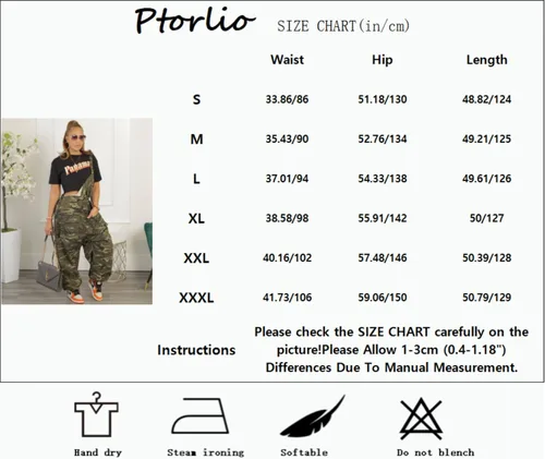 Vista 6 de Overol sexy de camuflaje para mujer, sin negro, holgado, con pechera, con bolsillos