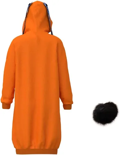 Vista 2 de Yomoduki Runa - Capa de disfraz para cosplay uniforme de conejo naranja chaqueta con capucha para niñas y mujeres Amarillo