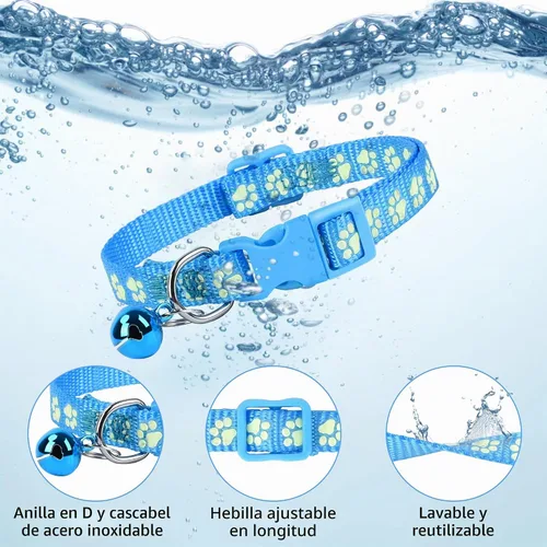 Vista 3 de GAMUDA 12 collares reflectantes para identificación de cachorros, juego de nailon suave, bandas de arena con hebilla ajustable con 2 gráficos