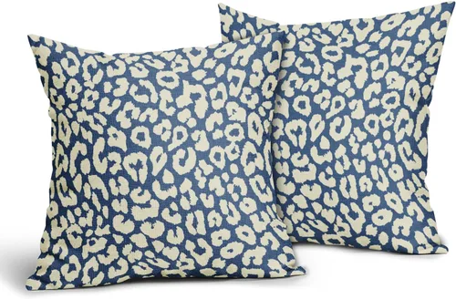 Vista 73 de Juego de 2 fundas de almohada con estampado de leopardo negro de 16 x 16 pulgadas, diseño de animal de guepardo, chinoiserie, fundas de almohada