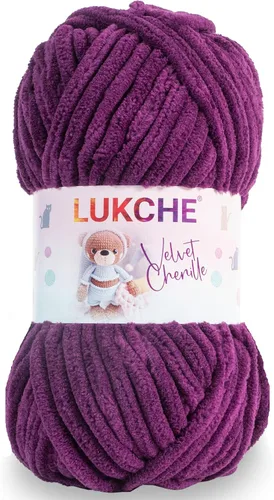 Vista 31 de Hilado de chenilla de terciopelo para amigurumi y punto de crochet súper voluminoso 100 gr (69,0 m) (Grosor del hilo 8 mm) (Verde espárrago) 1