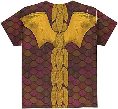 Vista 2 de Disfraz de dragón rojo de Halloween para toda la juventud, camiseta multicolor YMD, Rojo