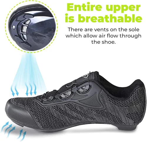 Vista 4 de Gavin Zapatos de ciclismo Pro Road, encaje rápido, compatibles con tacos de carretera de 3 pernos
