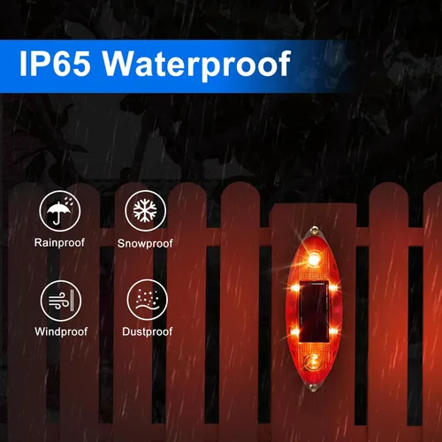 Vista 5 de Aolyty Luz estroboscópica solar de advertencia para exteriores, impermeable, brillante, luz solar intermitente de seguridad para sitios de Amarillo