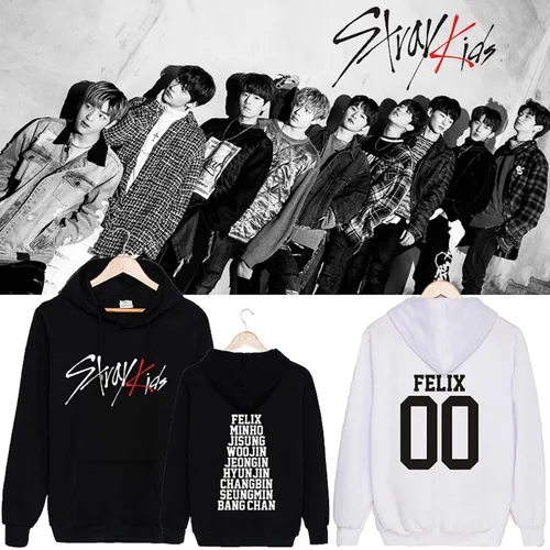 Vista 2 de Kpop StrayKids - Sudadera con capucha para concierto de cumpleaños, Jisung Hyunjin Woojin, sudadera de algodón