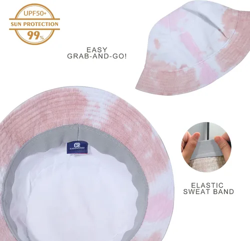 Vista 40 de GADIEMKENSD Sombrero de pescador 100% algodón, unisex, protección solar UPF 50, ligero, plegable