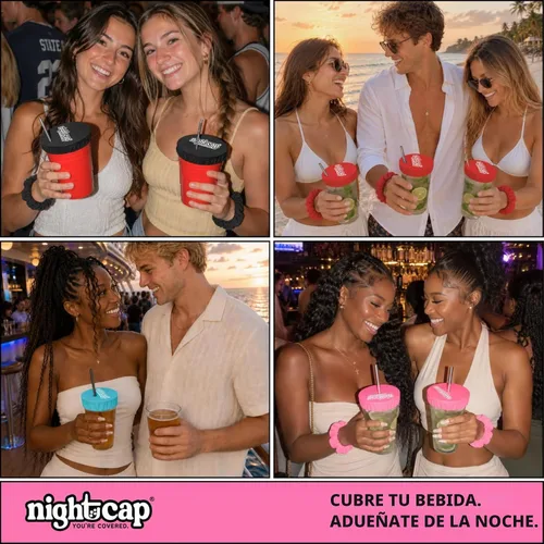 Vista 7 de Nightcap Coletero Cubrevasos - El Coletero Reutilizable para Prevención de Adulteración de Bebidas Como se Vio en Shark Tank