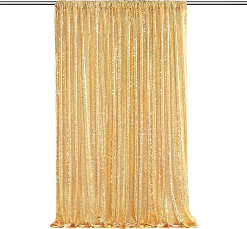 Vista 65 de Cortinas de fondo de lentejuelas con purpurina azul bebé, 2 piezas de 2 x 8 pies, telón de fondo de fiesta de baby shower para niños, hermosas
