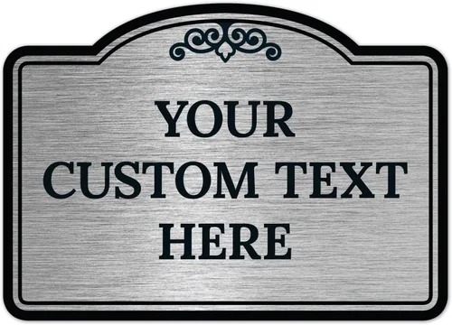 Vista 33 de Letrero decorativo personalizado, letrero de metal personalizado para negocios, entrada, hogar, Airbnb, placa de puerta de oficina, fondo negro, 8 x