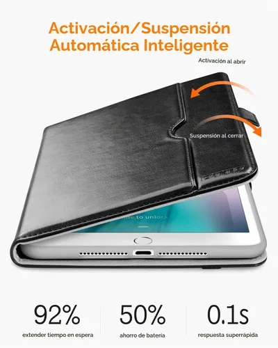 Vista 7 de DTTO - Estuche para iPad de 9.7 pulgadas 5.ª/6.ª Generación 2018/2017 con soporte para Apple Pencil, funda de cuero sintético con función atril