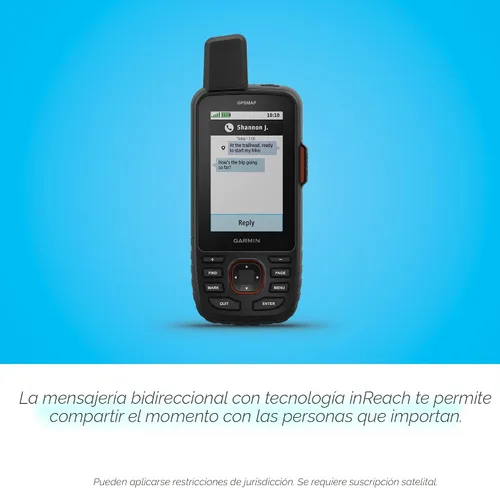 Vista 4 de Garmin GPSMAP 67i GPS de mano resistente con tecnología satelital inReach®, mensajería bidireccional, SOS interactivo, mapeo