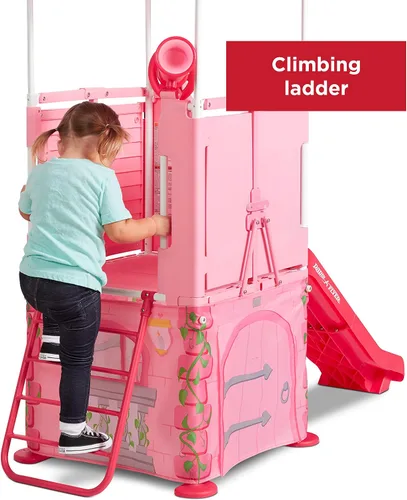Vista 6 de Radio Flyer - Castillo de princesa desplegable para jugar, escalador para niños pequeños, edades 2-5