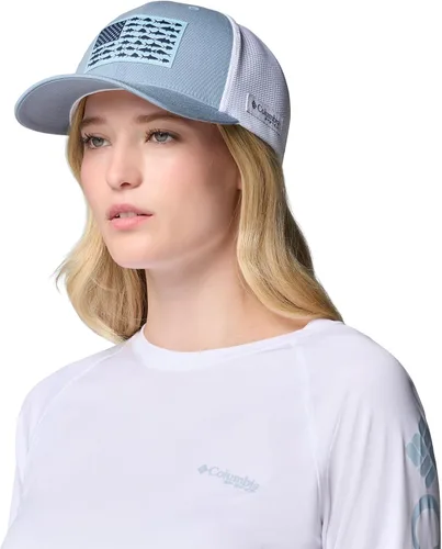 Vista 219 de Columbia Gorra de bola de malla Bandera antigua de malva/blanco/pescado