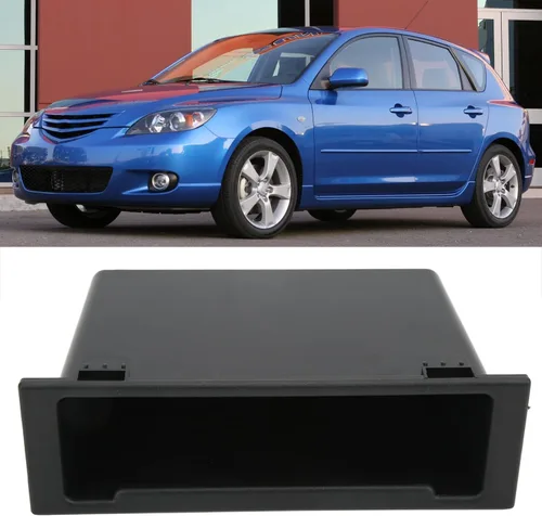 Vista 4 de Caja de almacenamiento de radio de audio estéreo para automóvil, organizador de tablero de instrumentos 1DIN, ABS negro, bolsillo de repuesto