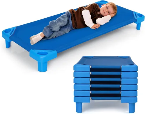 Vista 13 de Giantex Cunas de guardería apilables para dormir, 51 pulgadas de largo x 22.5 pulgadas de ancho, catres portátiles para niños y niños pequeños