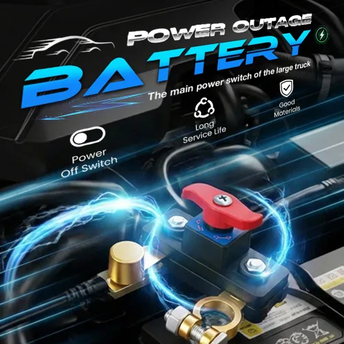 Vista 2 de Interruptor de corte de energía de batería de automóvil, interruptor de desconexión de batería ajustable, transmisión estable de cobre puro, alta
