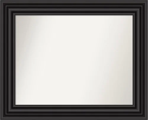 Vista 154 de Amanti Art Espejo personalizado, espejo de baño negro puente, espejo de pared o espejo de tocador de baño sobre el fregadero (26 x 26 pulgadas)
