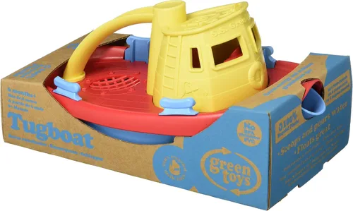 Vista 3 de Green Toys Remolcador, CB surtido – juego de simulación, habilidades motoras, juguete de baño para niños. Vehículo flotante de vertido sin BPA