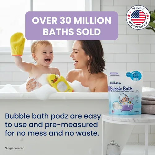 Vista 6 de TruKid Bath Baby Essentials, juego de cuidado de la piel para niños, baño de burbujas para niños, loción de lavanda y toallitas corporales, juego