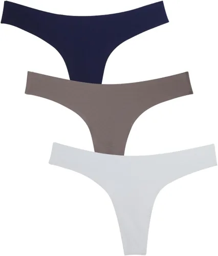 Vista 13 de Wealurre Tanga de microfibra de cintura baja para mujer sin costuras invisible