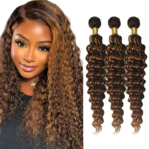 Vista 55 de 300g 1B27 Human Hair Bundles Honey Blonde Bundles Human Hair 10A Brazilian Virgin Remy Hair Extensions 8 10 12 Inch
