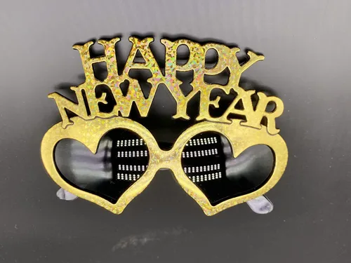 Vista 2 de Soochat Gafas de Año Nuevo Feliz Año Nuevo Corazón Gafas de sol de lujo Brillantina Decorativas Gafas de sol para Nochevieja Fiesta Favor