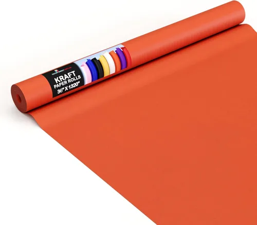 Vista 22 de Crown Display Rollo de papel kraft negro de 17.75 x 1320 pulgadas (110 pies), papel de regalo kraft perfecto como papel de envío, rollo de papel